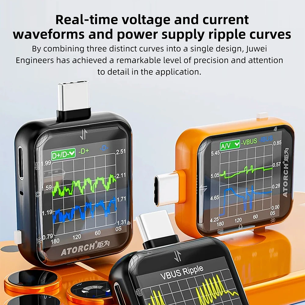 T3 Touch Control Gravity Sensor Digital Voltmeter Ammeter High Precision Power Capacity USB Tester for Type C Phone Charger - view 5