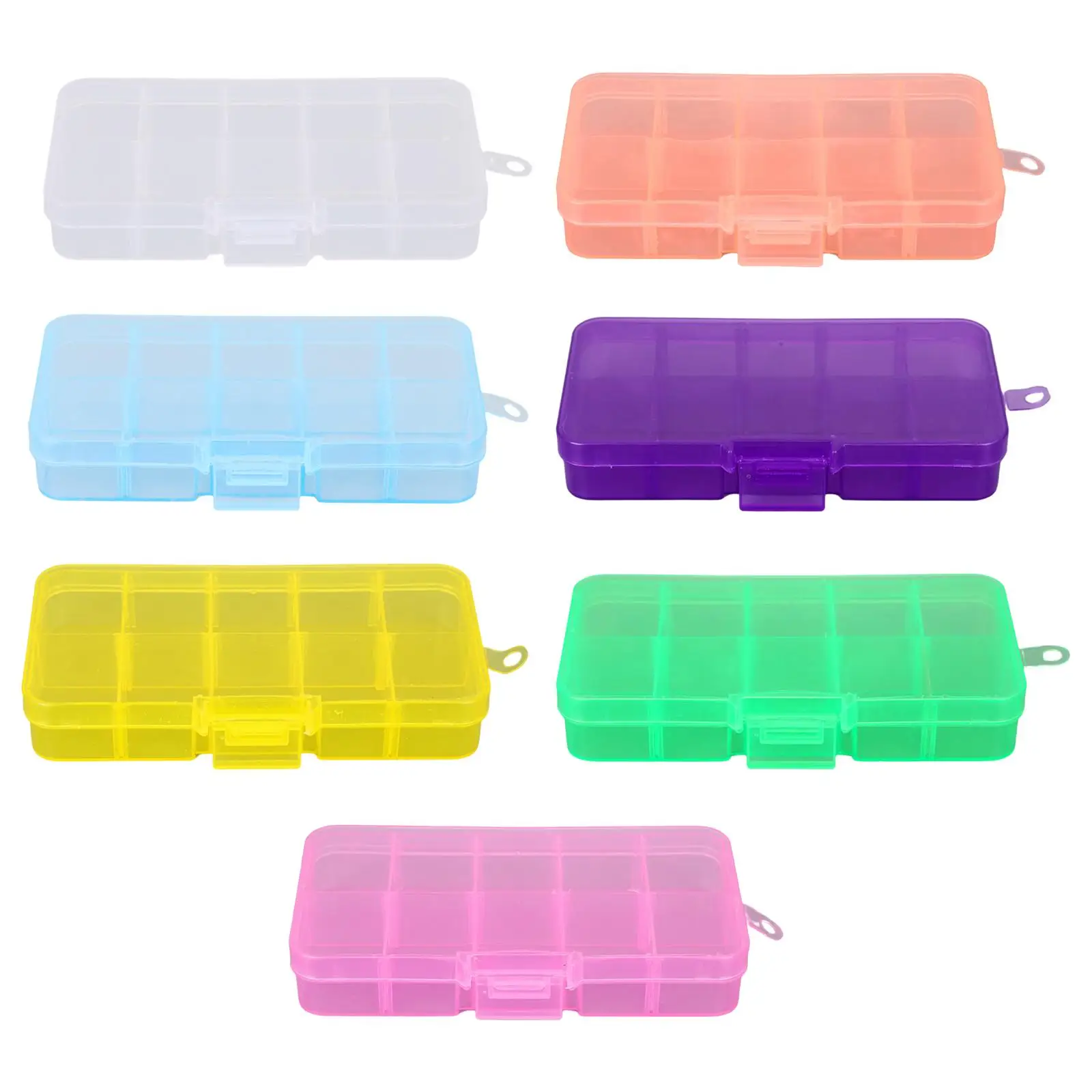 10 Slots Plastic Storage Jewelry Box Beads Earring Box Case Organizer Visually Clearly