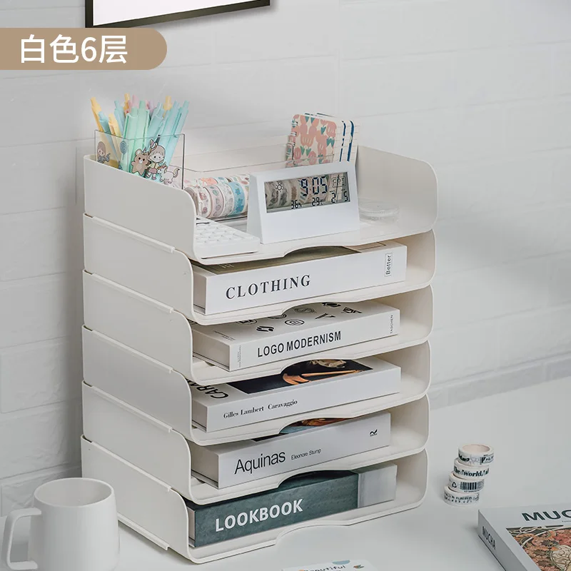 

A4 Desktop File Organizing Rack Drawer Style Storage Box for Student Stationery and Books Organizer of Office Document Shelves