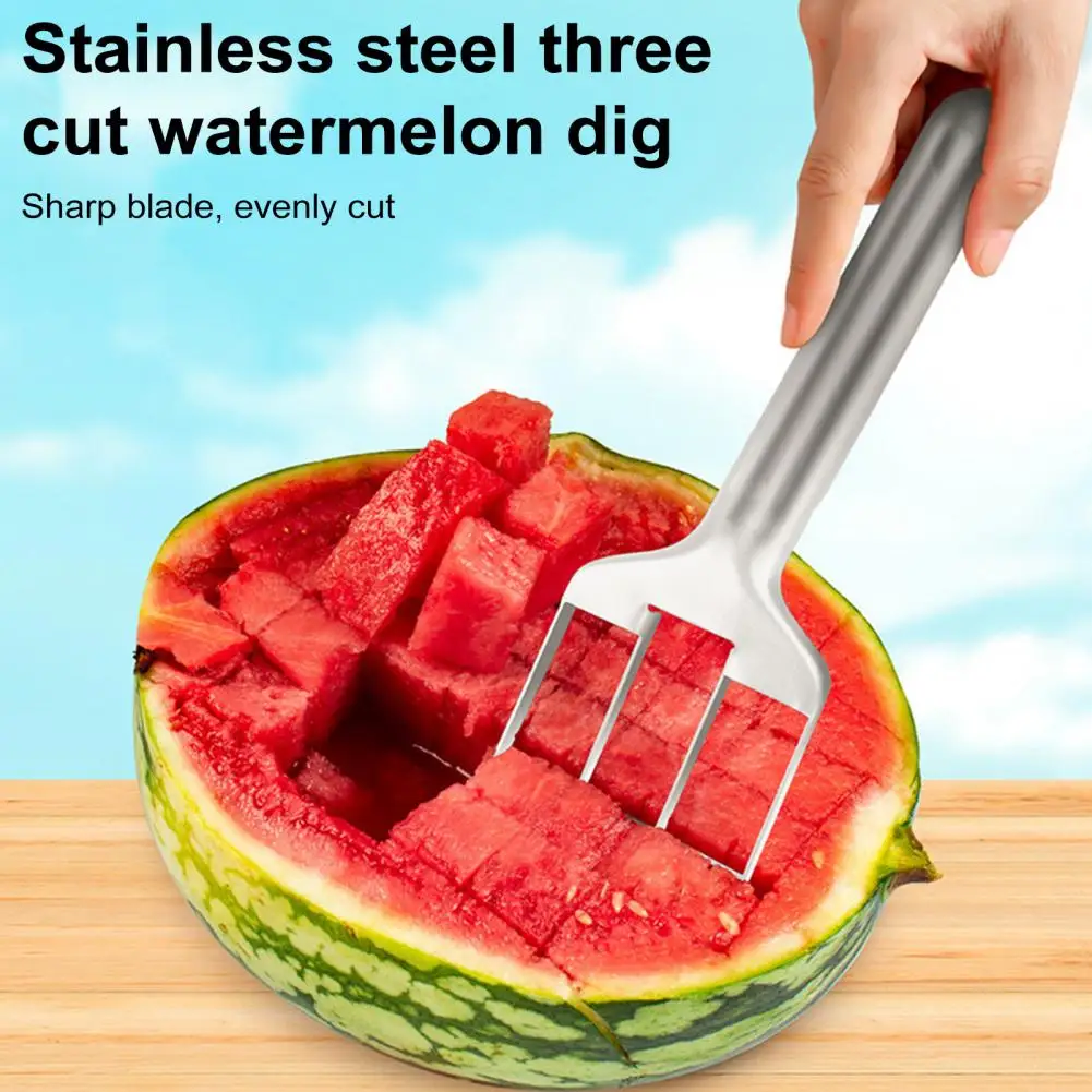 Watermelon Cutter Tool Stainless Steel Slicer For Watermelon Mango Cantaloupe Kitchen Gadget For Fruit Salad Picnics Parties