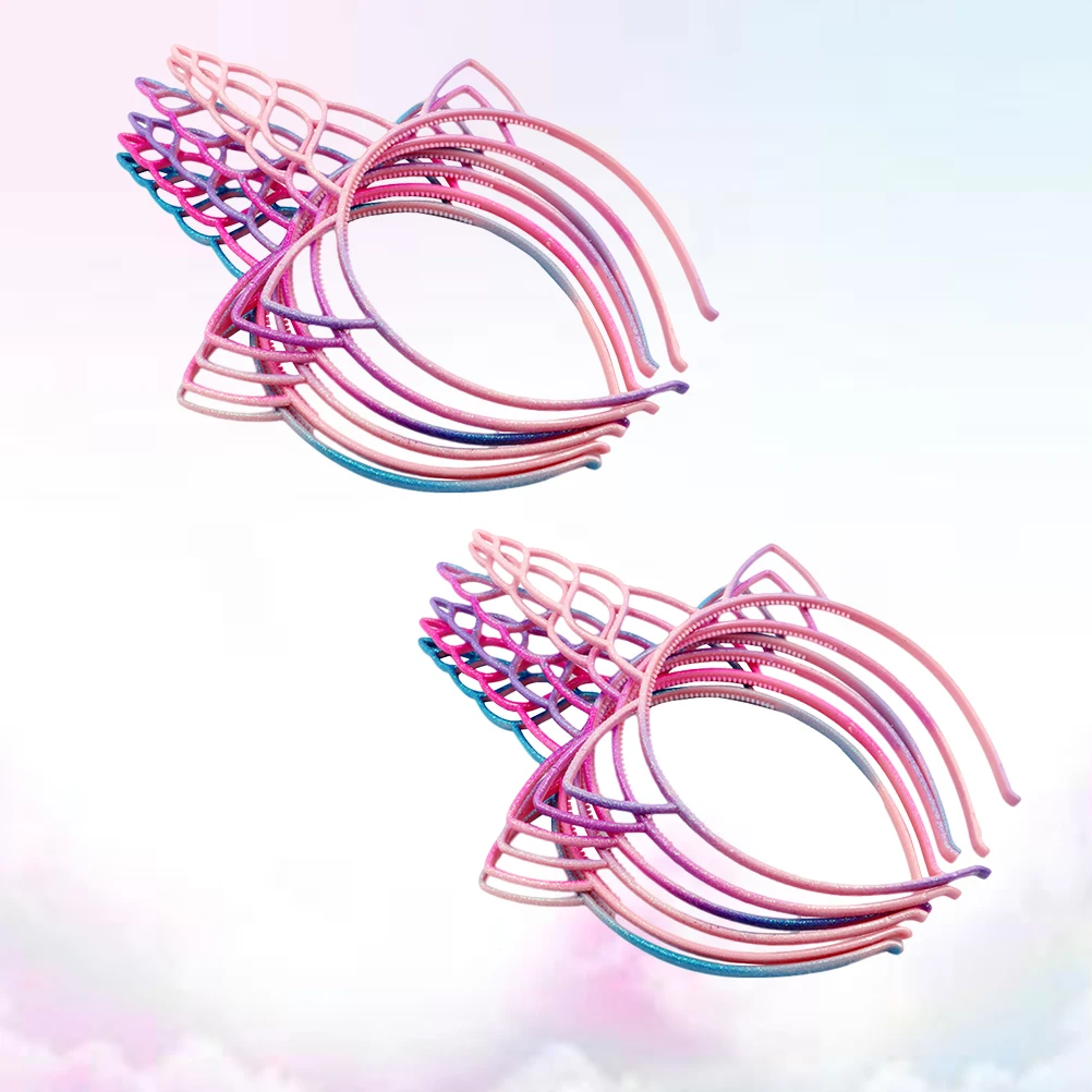 

18pcs Hair Hoops for Girls Lightweight Safe Unicorn Design Kid Headdress Party Festival Gifts Hair Accessories