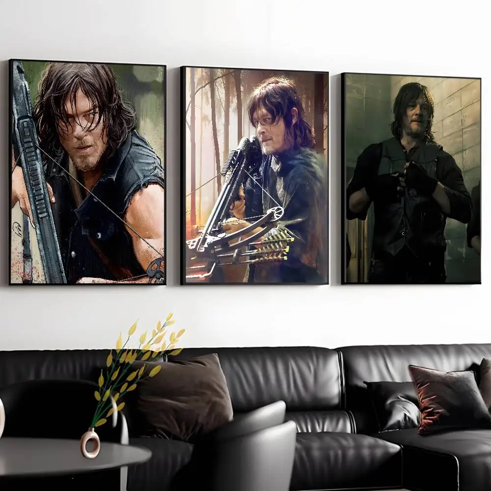 TV The Walking Dead Daryl Dixon Poster Gallery Prints Self Adhesive Home Decor Decoration Wall Decals Living Room Sticker