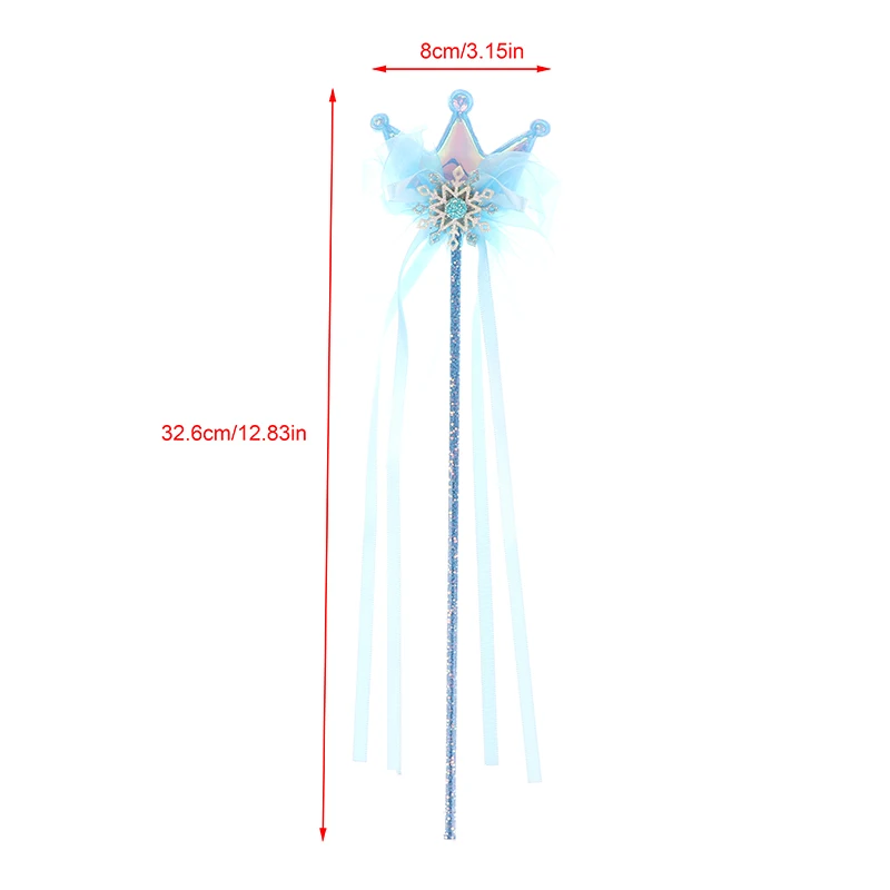 1PC Crown Five Pointed Star Ribbon Magic Stick Tassel Fairy Wand Girl Party Princess Cosplay Prop Gift Girl Photography Prop