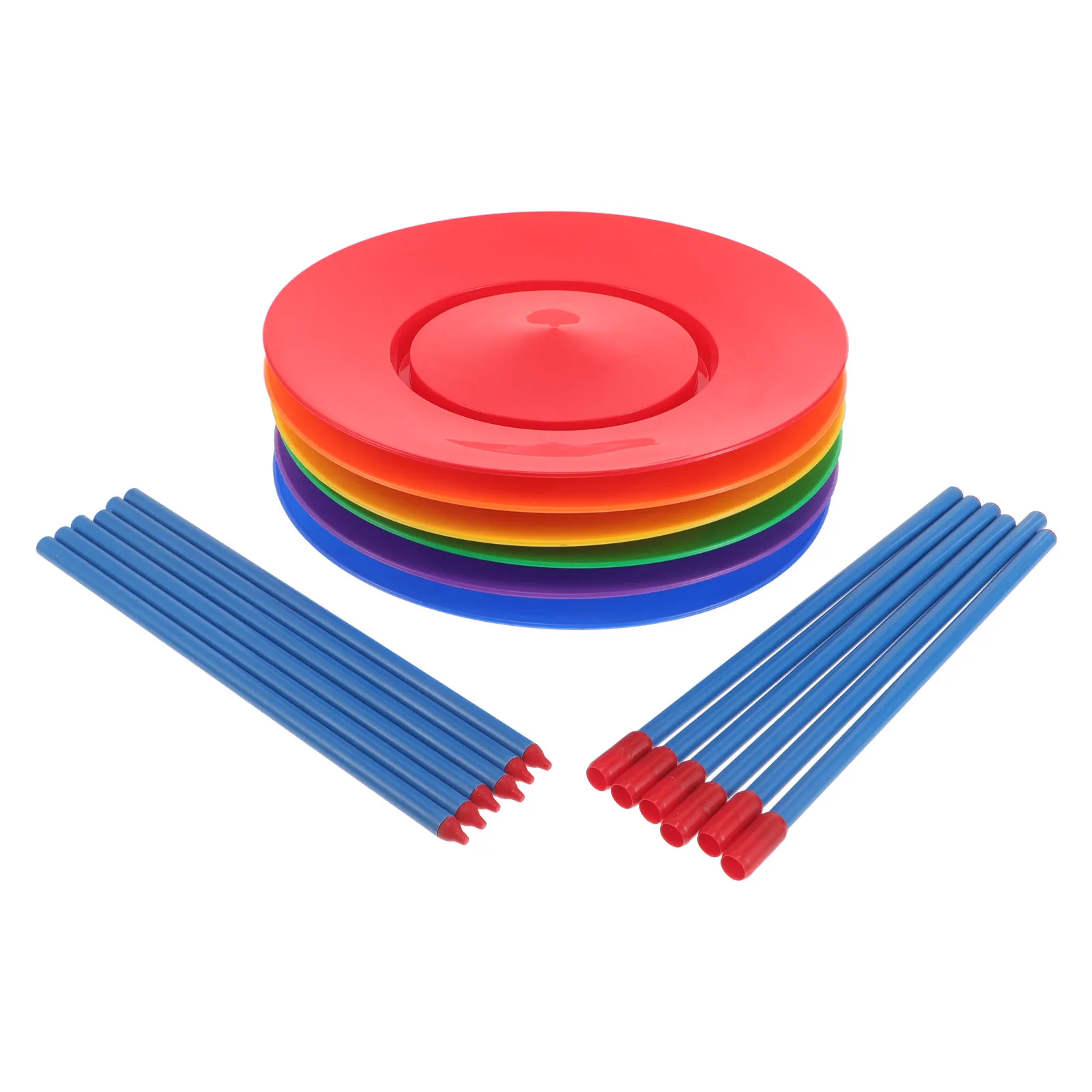 

1Set Kids Circus Spinning Plates Set Plastic Juggling Kit for Beginners Hand Eye Coordination Circus Performance Interactive