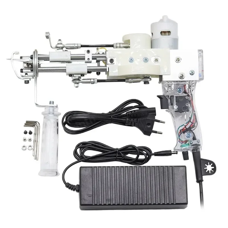 2 In 1electric needle tufting gun, tufting gun, double material silent gear, white steel scissors, carpet weaving gun