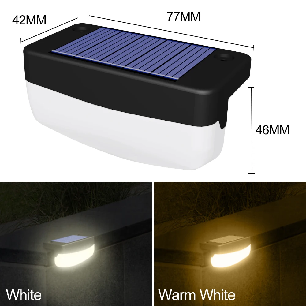 Dusk to Dawn Smart Light Sensor Outdoor Solar Step Lights Waterproof Led Solar lights for Outdoor Stairs Step Fence Yard Pathway