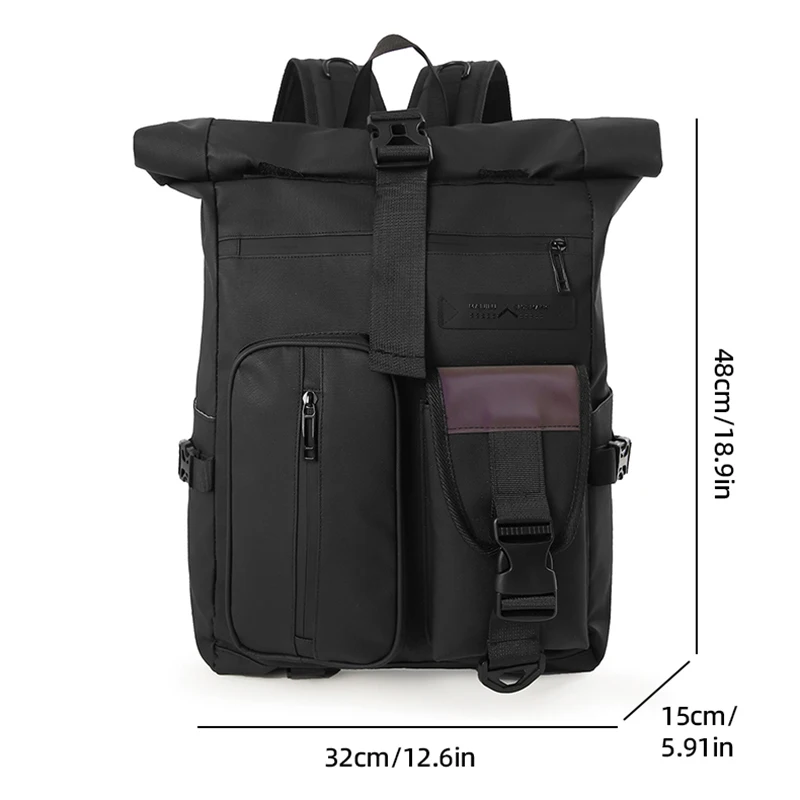 حقيبة ظهر للرجال حقيبة كتف للسفر للمشي لمسافات طويلة في الهواء الطلق حقيبة تخزين متعددة الأغراض حقيبة كمبيوتر كبيرة للكلية حقيبة ظهر ملفوفة #6