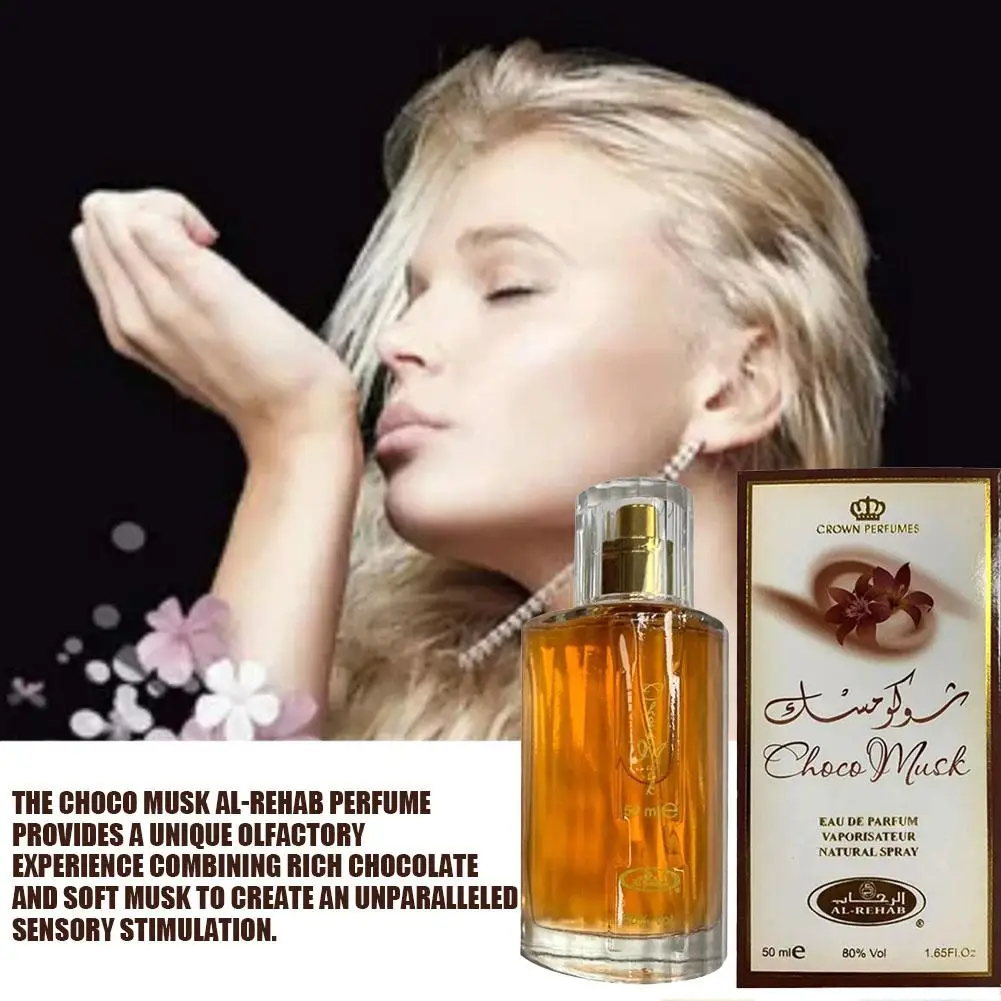 50 ml Al-Rehab Choco Musk Eau de Parfum Spray voor Vrouwen Arabische Dubai Parfum Keulen Geur Luxe Kroon parfums