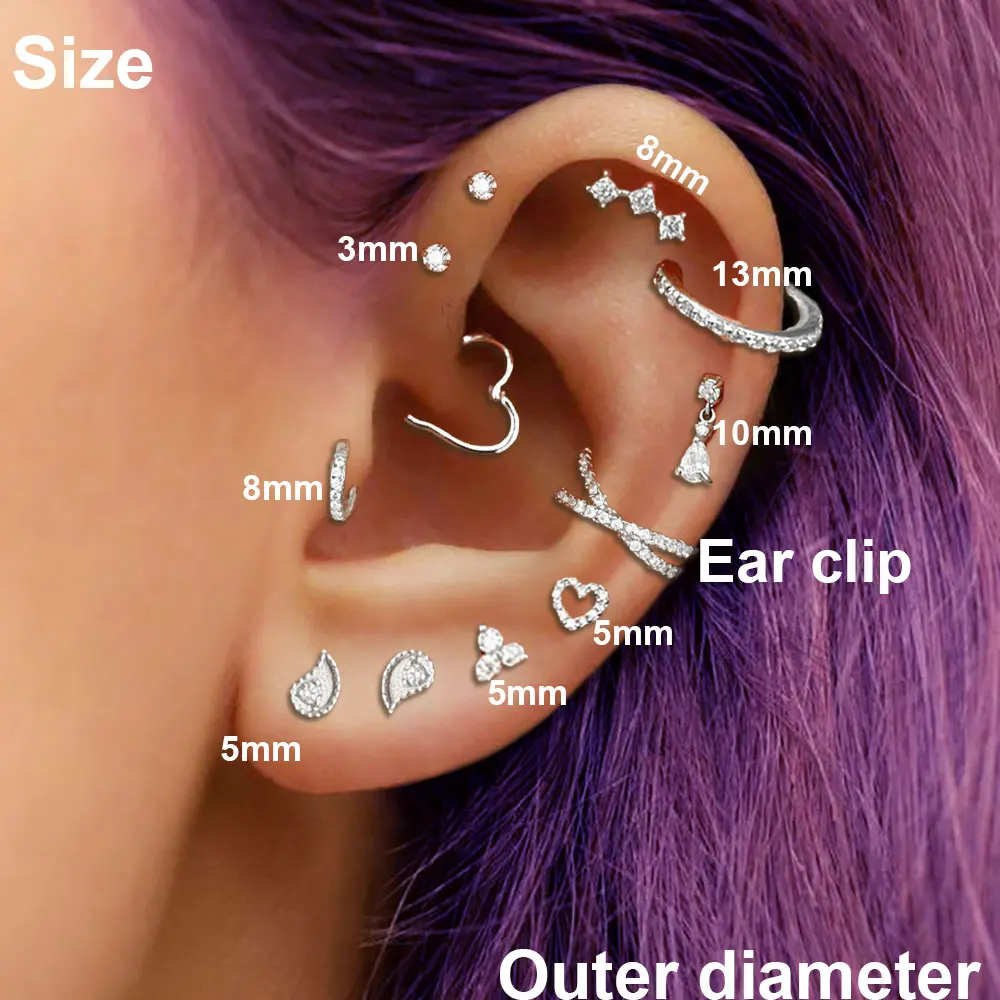 15 Paires Boucles D'oreilles À Tige En Acier Inoxydable - Temu France