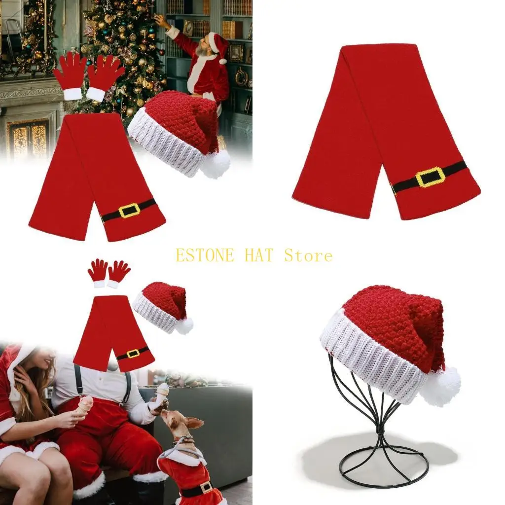 49mf-navidad-invierno-bufanda-sombrero-guantes-conjunto-tejido-gorro-papa-noel-para-invierno-ciclismo-escalada-esqui-bufanda