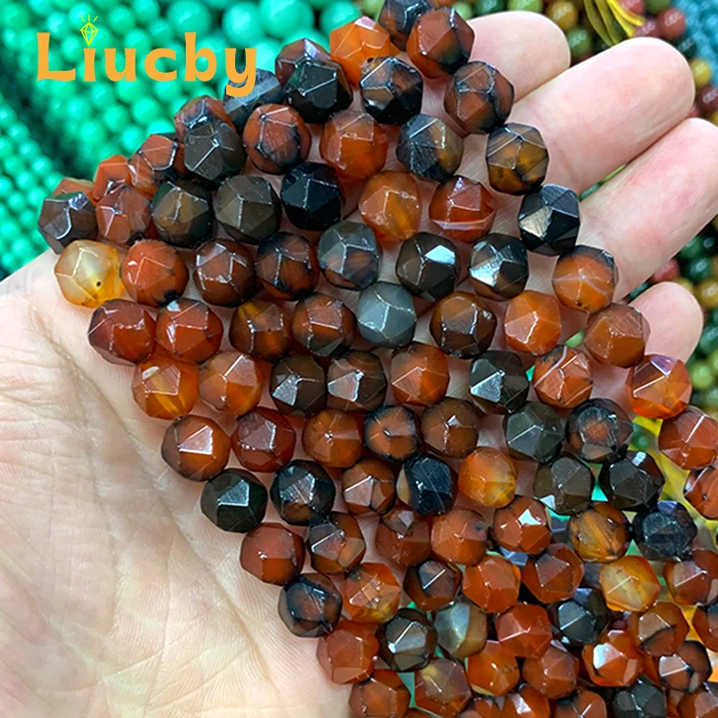 Natural stone Faceted Dream Agates maroon diamond For Jewelry Making DIY exquisite Earrings Necklace Bracelets 15