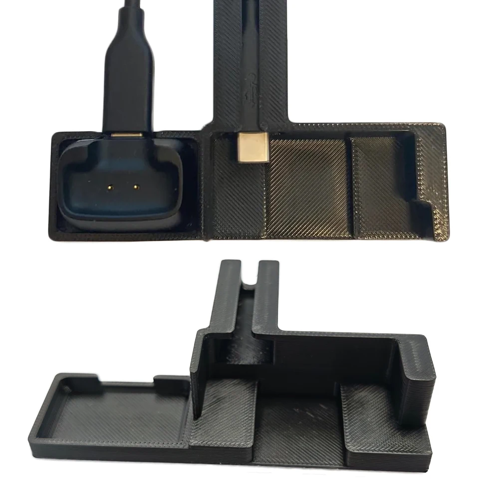 

For DJI Mic Mini Charging Station Stand Holder 3D Printed with Cable Management Slot for Receiver and Transmitter Black