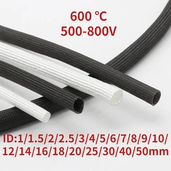 Fiberglass Tube 1- 50mm Silicone Resin Coated Insulated Soft Chemical Glass Fiber Braided Sleeve High Temperature Pipe Wire Wrap