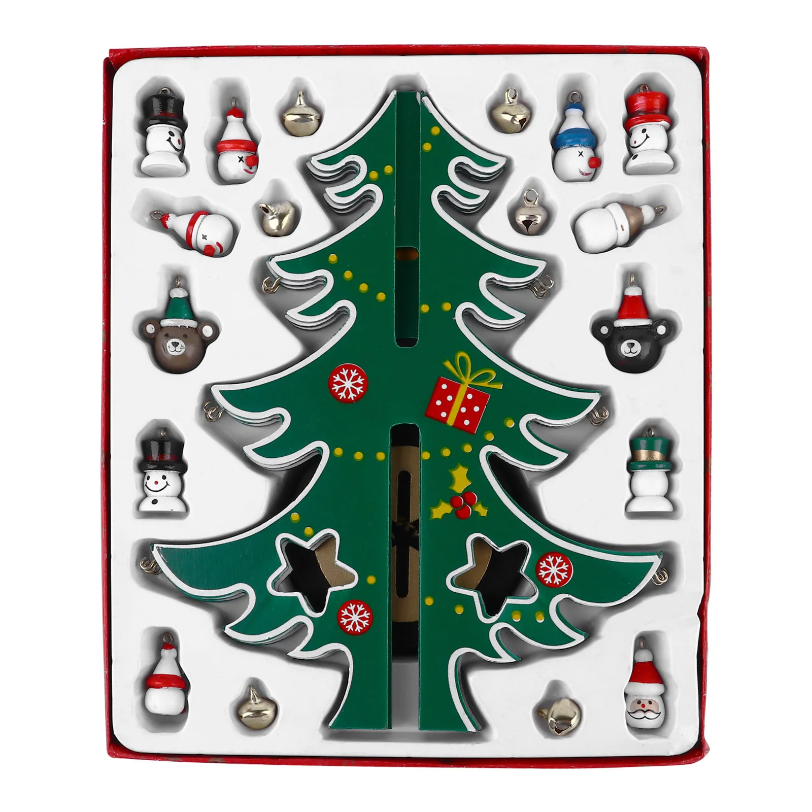 

1Pcs Wooden Christmas Tree Exquisite Table Decor Holiday Ornament Festive Prop for Kitchen Fireplace Stairs Xmas Decoration