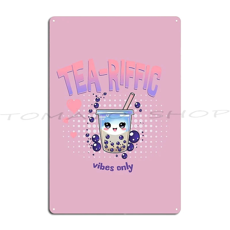 Kawaii Bubble Tea Lover Gift Asian Drinks Cute Anime Metal Sign Club Vintage Personalized Cinema Customize  Tin Sign Poster