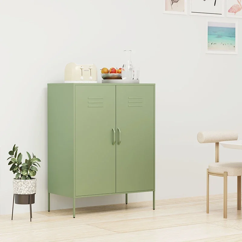 Home Kitchen Metal Sideboard Buffet Cabinets 2 Doors Metal Storage Locker Dining Room Sideboard Kitchen Side Board Cabinet Steel