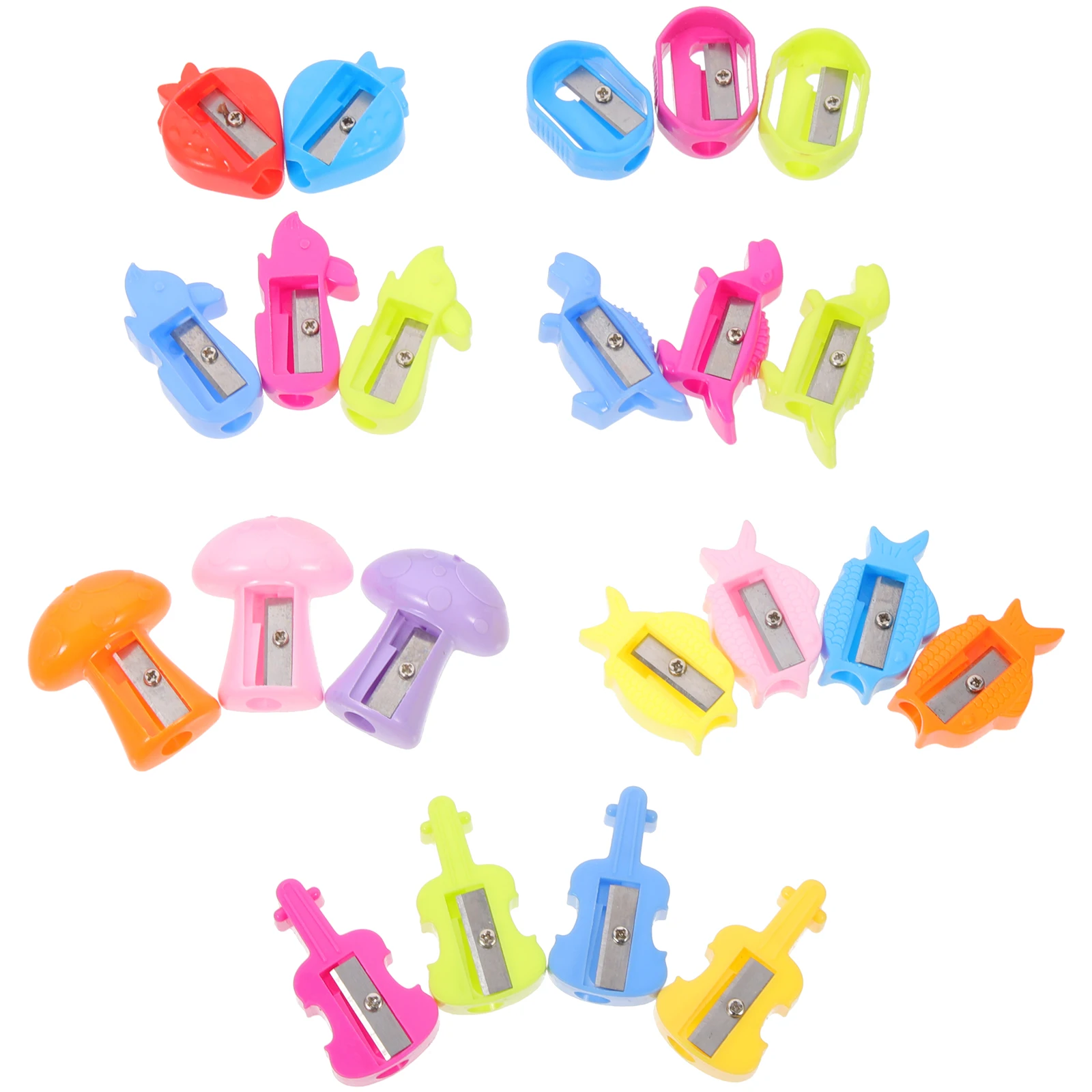 

50pcs Cartoon Pencil Sharpener Manual Mini Metal Child School Supplies Student Tools Coloring Pencil SharpeningReusable