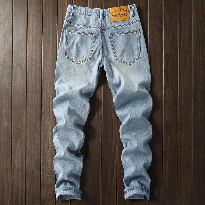2026 Slim Stretch Soft Cotton Straight Denim Jeans For Men Spring Summer Stylish Versatile Daily Pants