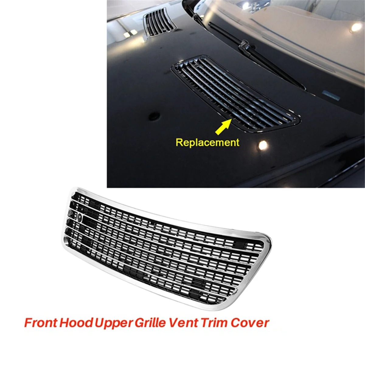 Left Front Hood Upper Grille Air Vent Cover for Mercedes Benz W221 W251 2007-2013 A2218800305 Bonnet Grill Chrome Trim