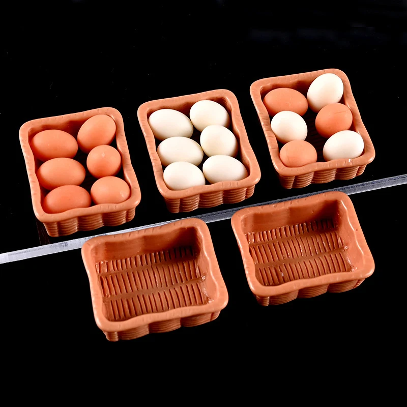 1/12 Dollhouse Simulation Egg Tray Model Dollhouse Mini Kitchen Decoration Dolls House Accessories Pretend Play Toys