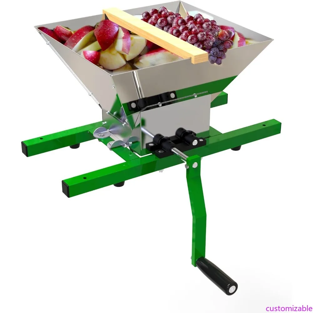 

Настраиваемая дробилка для фруктов и яблок — ручная соковыжималка емкостью 7 л, портативный измельчитель для фруктов для прессования вина и сидений (Sta