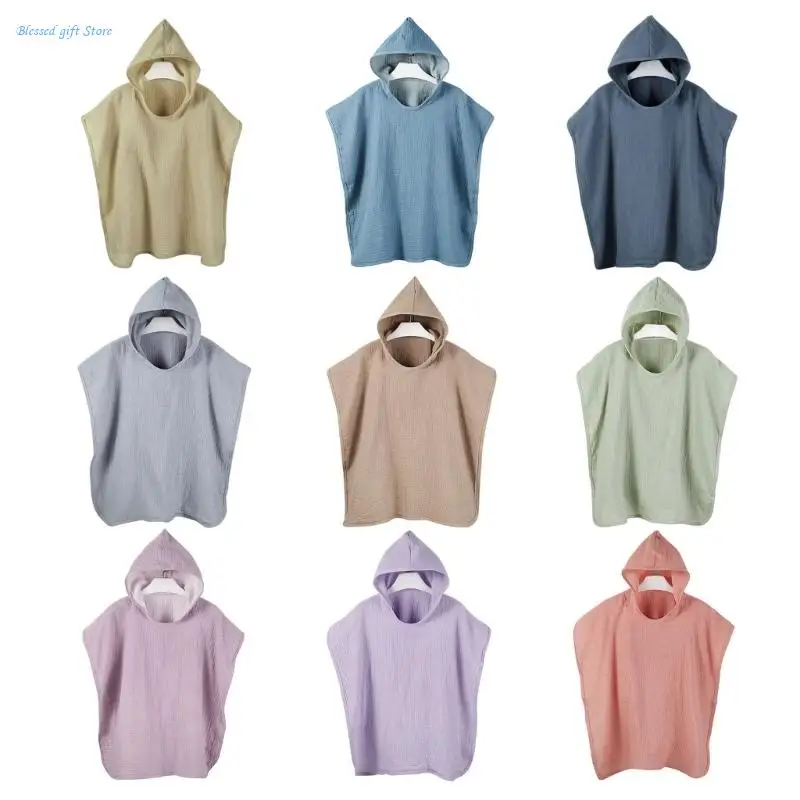 Breathable Bathrobe Soft Hooded Blanket Children Infant Poncho for Baby Newborn