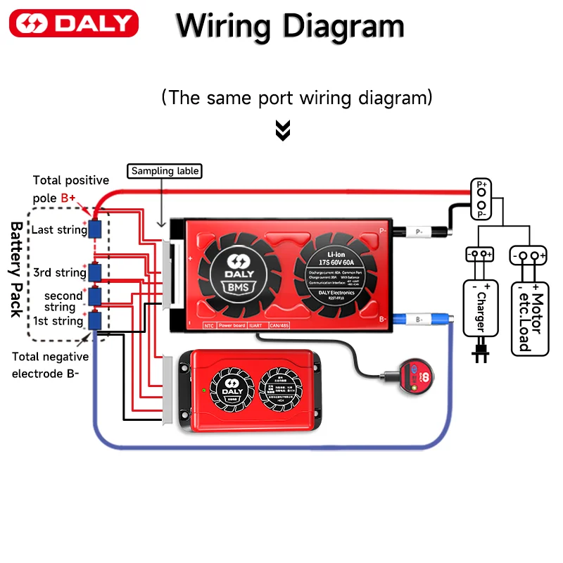 Daly Smart BMS 1A Hardwar aktywny Balancer 12V 24V 36V 7S 8S 10S 4S Lifepo4 3S 30A 40A 60A 80A 100A 120A 150A 200A 250A