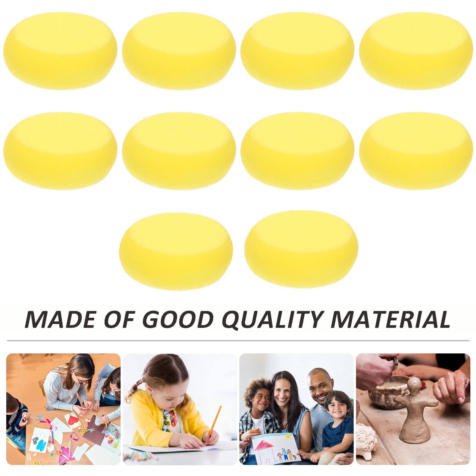 ฟองน้ำระบายสีสำหรับเด็ก 10 ชิ้น ฟองน้ำทรงกลมคุณภาพพรีเมียม สำหรับแปรงศิลปะ ฟองน้ำวาดเขียน และอุปกรณ์ DIY สำหรับงานกราฟฟิตี ใช้กับสีน้ำ