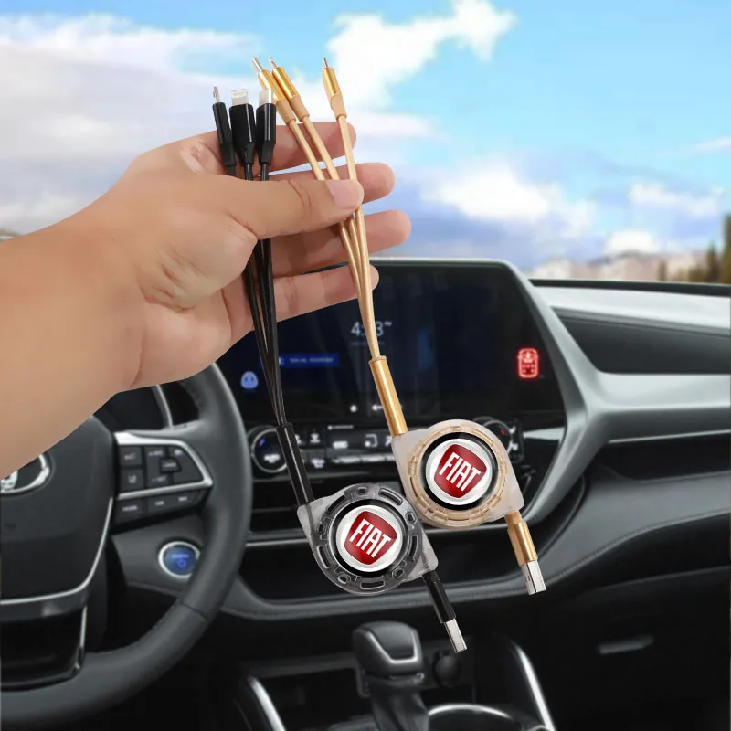 3 في 1 مايكرو USB نوع C كابل شحن شاحن متعدد لشركة فيات 500 بونتو باندا دوبلو ستيلو برافو فريمونت دوكاتو بوندو FR أبارث #4