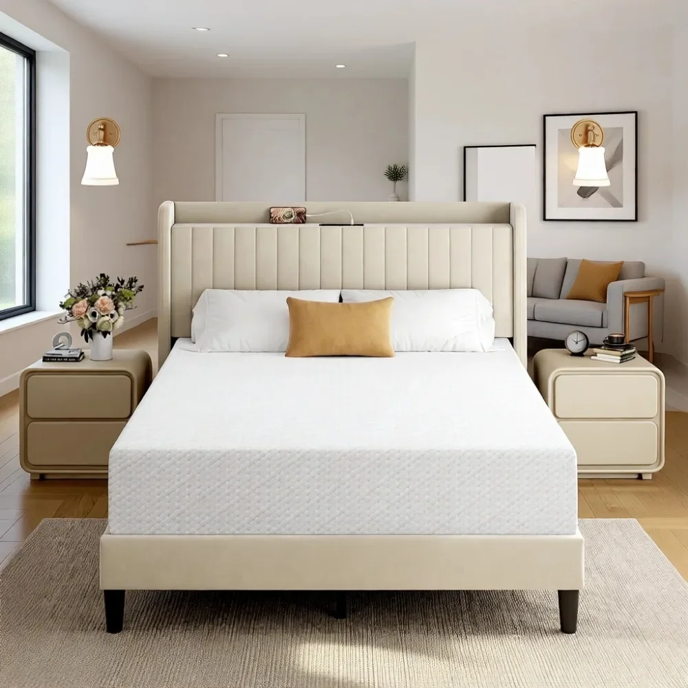 12 Inch Queen Mattress, 3-Layer Foam, Cooling Gel, Medium Firm, CertiPUR-US Certified, Easy Setup