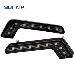 2Pcs/Set Bright LED Lamp Running Light Car Super Daytime Light L-Type Auto DRL Fog Lamps With On/Off Function Waterproof
