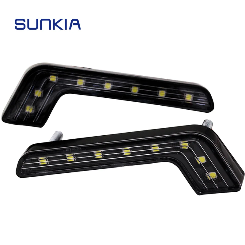 2Pcs/Set Bright LED Lamp Running Light Car Super Daytime Light L-Type Auto DRL Fog Lamps With On/Off Function Waterproof