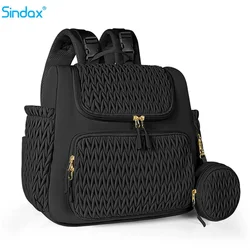 Bolsa de pañales para mamá, organizador de cochecito de bebé, mochila de gran capacidad, bolsa de maternidad de viaje al aire libre con almohadilla de cambio de bolsillo aislado