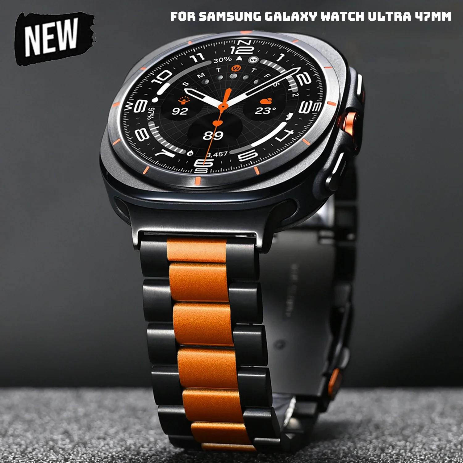 

Titanium Ultra Strap for Samsung Galaxy Watch 7 Ultra 47mm Band for SAMSUNG ULTRA GALAXY 47 Luxury Sports Business Men Bracelet