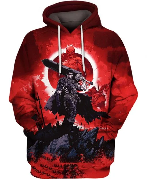 Hot Anime Berserk Guts 3D Print Hoodies Men Women Casual Fashion Oversized Sweatshirts Hoodie Tracksuit Man Clothing