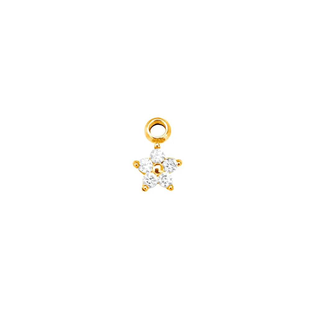 Flower Moon Butterfly Pendant Piercing Accessories Snake Bee Lightning CZ Drop Hoop Earring Jewelry 316L Surgical Steel 1.2mm