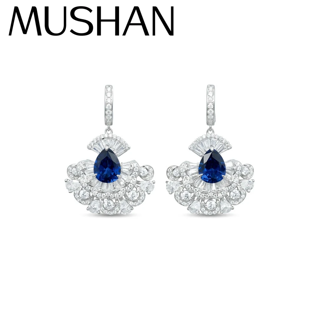 

MuShan Jewelry 925 Sterling Silver Earring Fine High Carbon Diamond 5A CZ Gemstones 925 Sterling Silver Stud Accessories