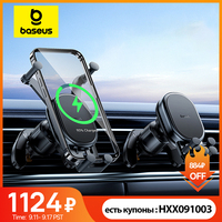 Baseus Wireless Charger Car Phone Holder for Xiaomi Samsung Huawei for Air Vent Fast Wireless Charger 15W Car Stand Mount Holder