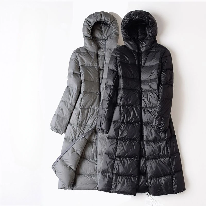 Imagem -06 - Jaqueta Comprida até o Joelho para Mulheres Parkas de Tamanho Grande Outwear com Capuz Cabolsa Feminino Fino e Confortável Inverno Novo 2023