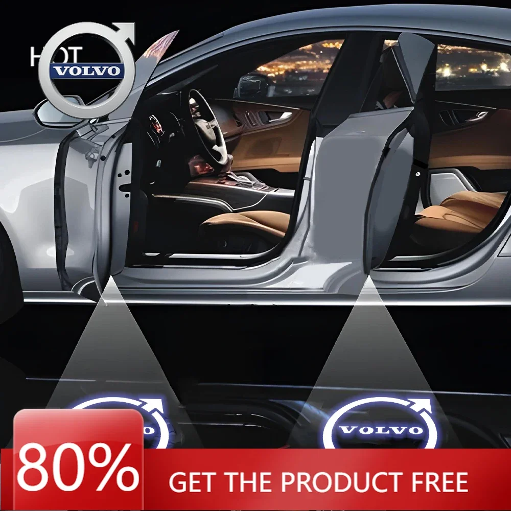 

2026 Hot For VOLVO 2pcs Door Light Auto Welcome Light HD Door Atmosphere Lamp For Volvo S80L S60L V40 V40CC XC60 V60 XC90