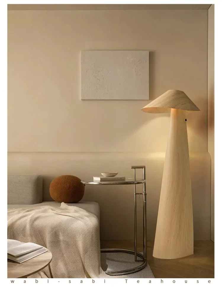 Nordic Wood Color Living Room Sofa Side Table Floor Lamp Minimalist Art Bedroom Bedside Lamp