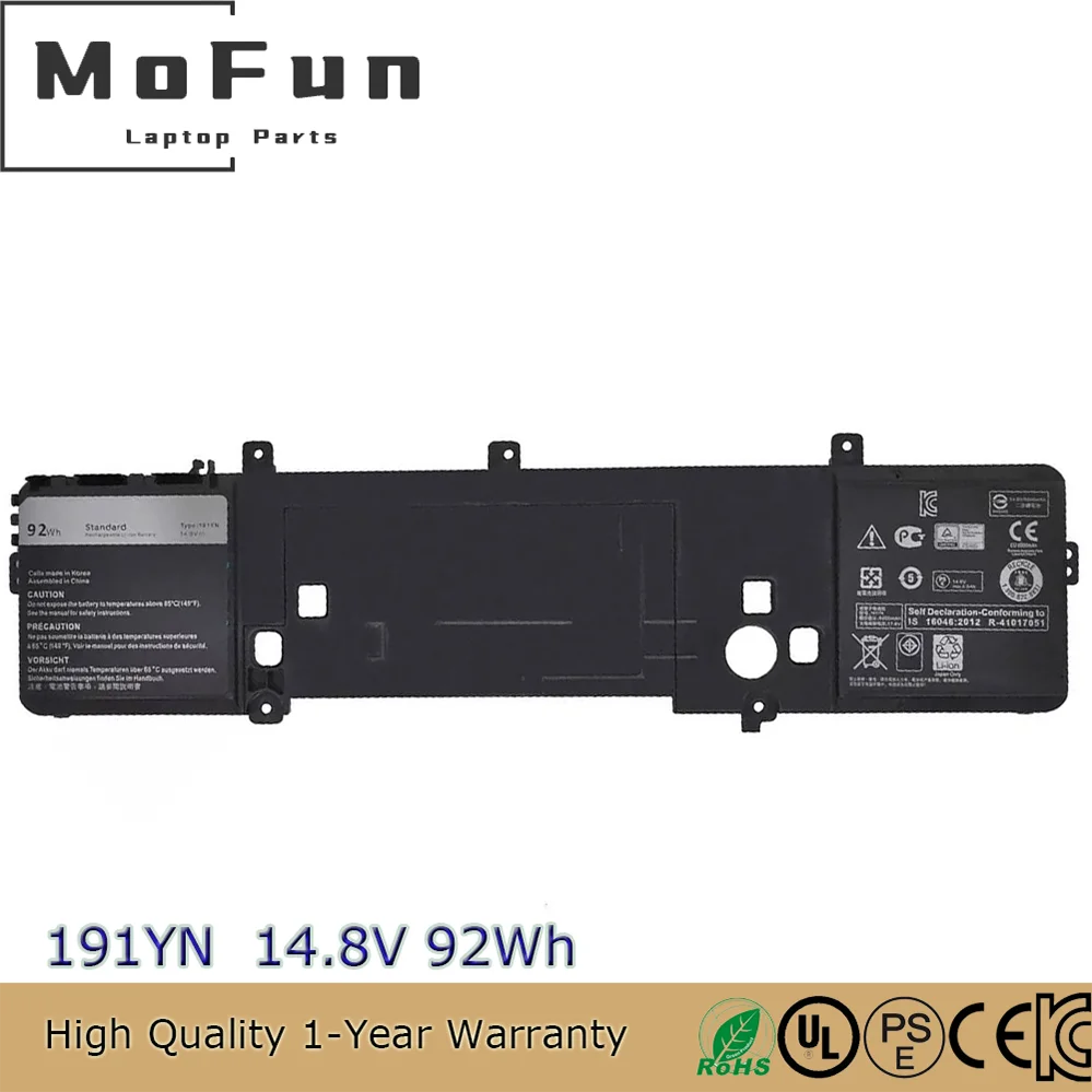 

Original 191YN 14.8V 92Wh Laptop Battery for Dell Alienware 15 R1 R2 ALW15ED-2718 2828 1718 1828 2F3W1