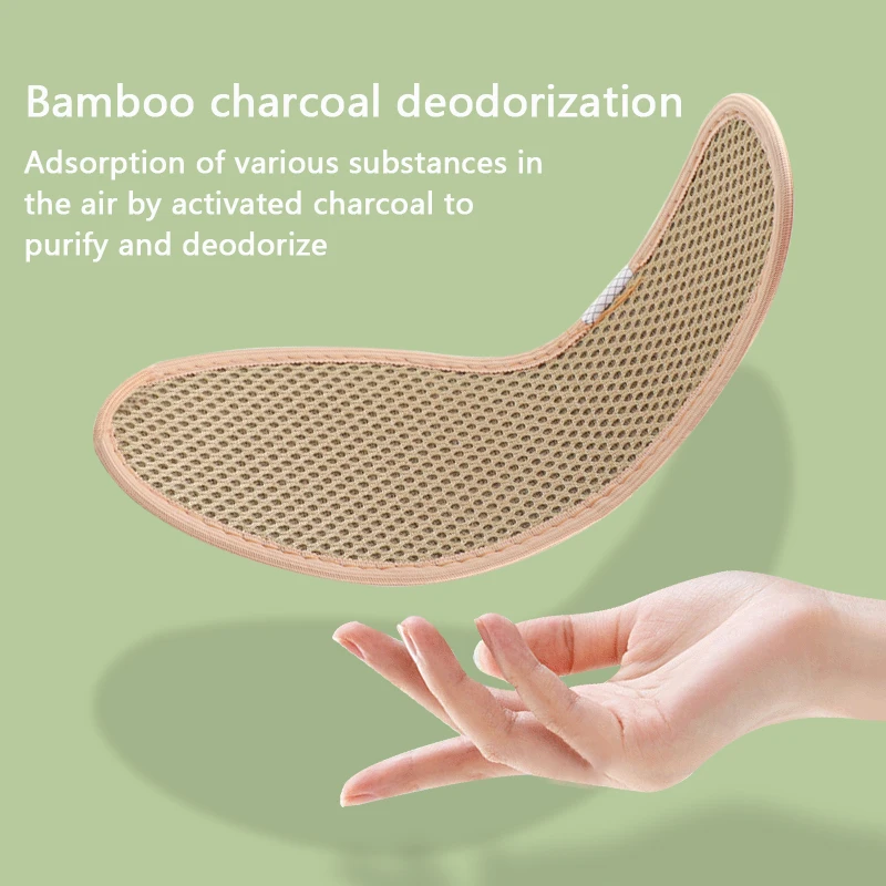 Bamboo charcoal deep deodorizing insoles soft thickened shock-absorbing insoles outdoor sports sweat-absorbing breathableinsoles