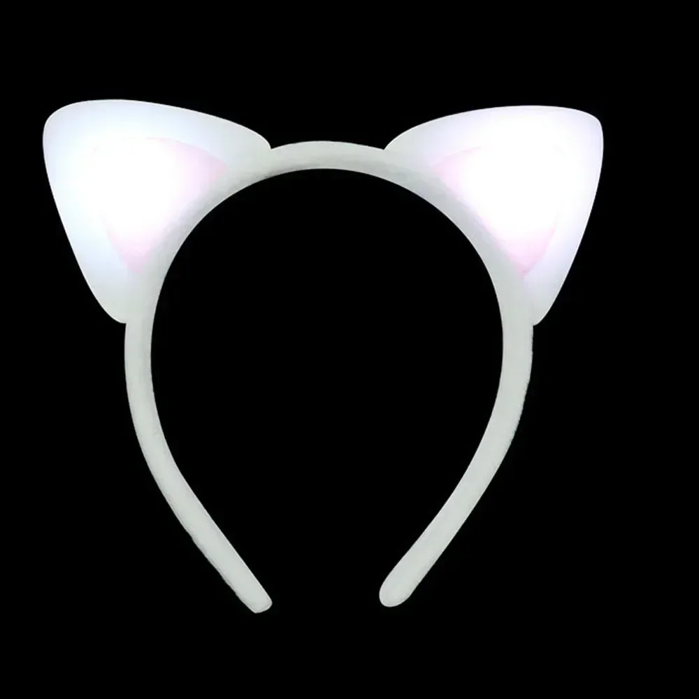 Glowing Cat Ear Headband for Women LED Light up Hairband with Luminous Ears Cosplay, Birthday, Wedding and Festival Parties
