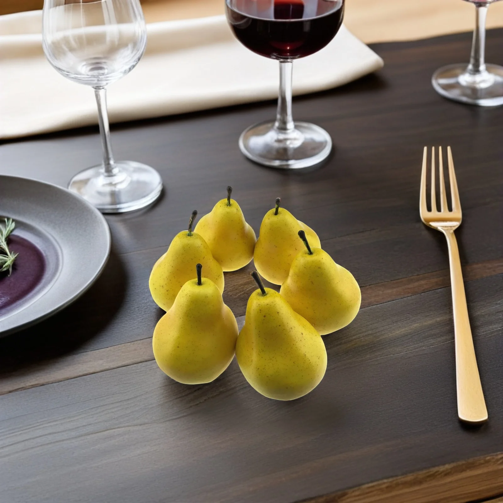 

6Pcs Simulation Pear Decor Realistic Artificial Fruit Ornament for Home Decoration Photography Props Classroom Education