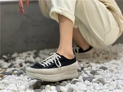 Le scarpe da donna di nicchia spagnole fanno le vecchie scarpe Casual a vita alta con suola spessa casual in raso All-match