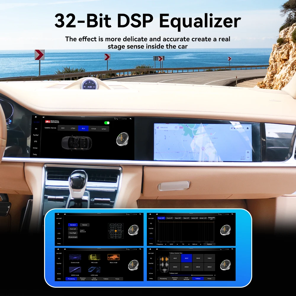 Dual 12.3Inch HD Android13 Car Radio For Porsche Panamera 2010‑2016 Upgrade To 2024 Style Full Kit 8Core 32Bit Wireless CarPlay