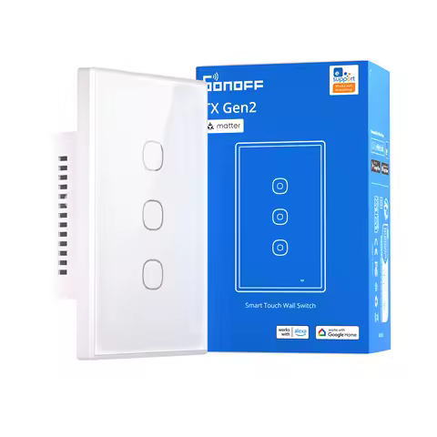 Sonoff t6 120 matéria tx gen2 eua interruptor de parede toque inteligente desanexar relé ajustável interruptor noturno localizador apple ecosystem compatível