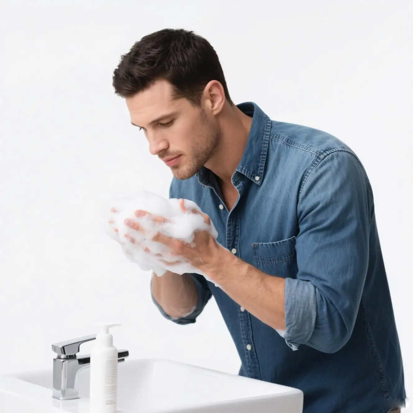 

Deep Pore Cleaning Face Wash For Men Care Men's Face Wash & Makeup Remover, Gentle Daily Facial Cleanser Remove Face Oil & Dirt