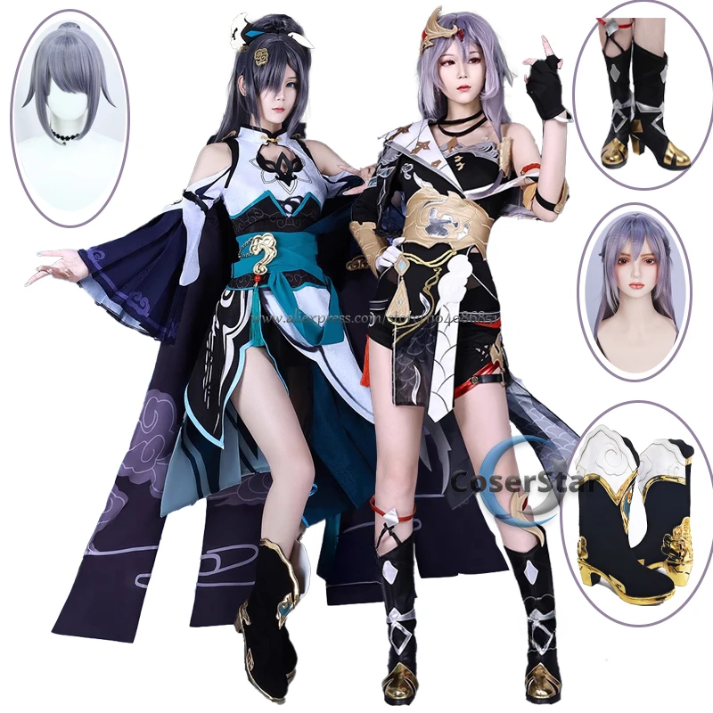 

2 Style in Stock Honkai Impact 3rd Fu Hua Cosplay Costume Battle Uniform Wig Shoes FuHua Azure Empyrea Herrscher of Sentience